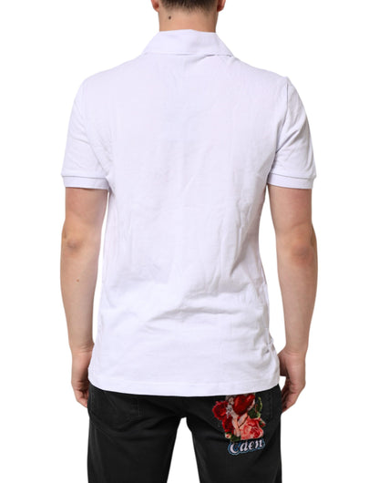 Dolce & Gabbana White Cotton DG Heart Logo Embroider T-shirt