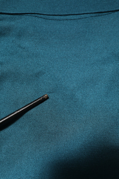 Dolce &amp; Gabbana – Kurzärmliges Poloshirt mit Seidenkragen in Blaugrün