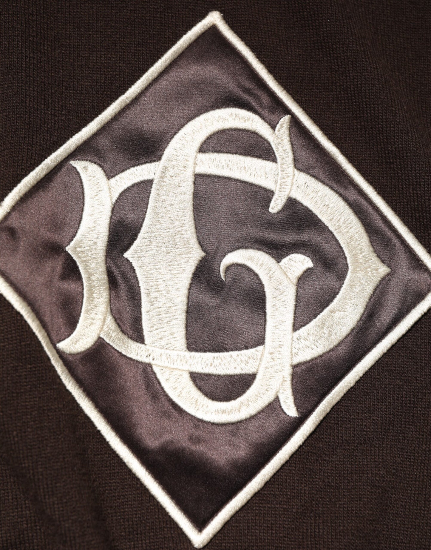 Dolce &amp; Gabbana – Poloshirt aus brauner Wolle mit Logostickerei für Herren