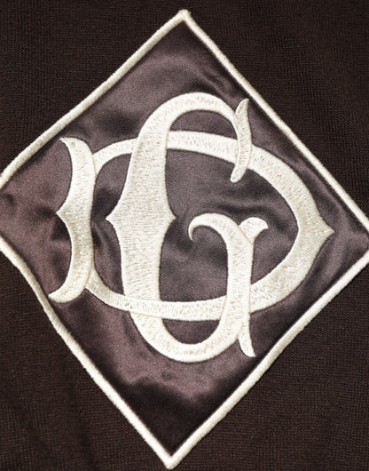 Dolce &amp; Gabbana – Poloshirt aus brauner Wolle mit Logostickerei für Herren