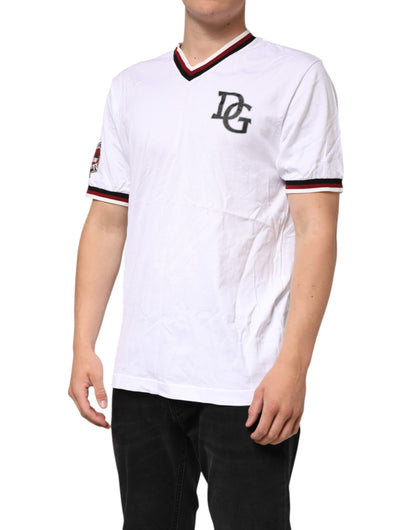 Dolce & Gabbana White #DGMillennials King Crown V-neck T-shirt