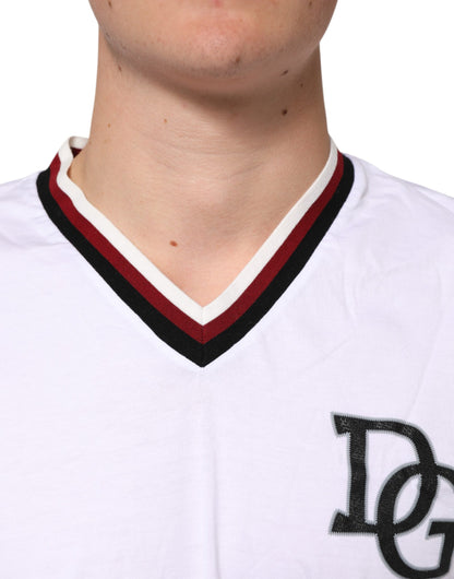 Dolce & Gabbana White #DGMillennials King Crown V-neck T-shirt