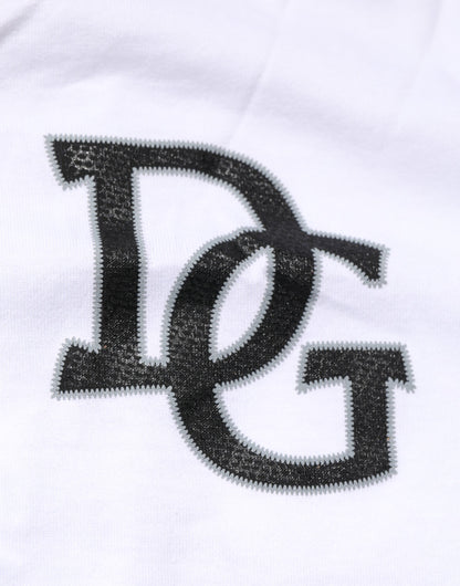 Dolce & Gabbana White #DGMillennials King Crown V-neck T-shirt