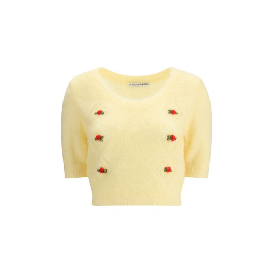 Alessandra Rich Kurzarm-Mohairpullover