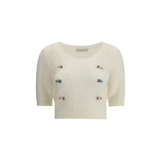 Alessandra Rich Kurzarm-Mohairpullover