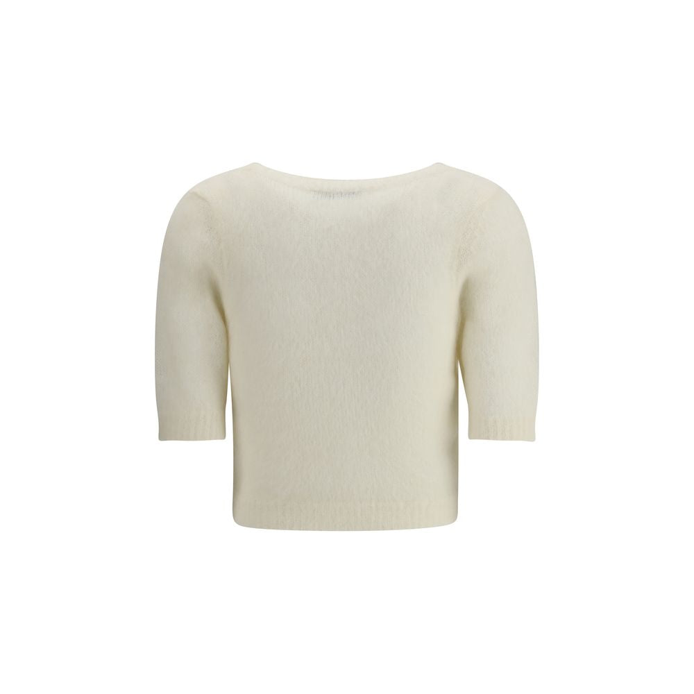 Alessandra Rich Kurzarm-Mohairpullover