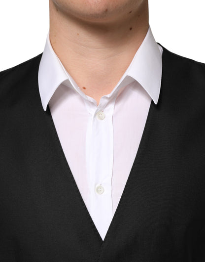 Dolce &amp; Gabbana Schwarze Wollweste für formelle Anlässe
