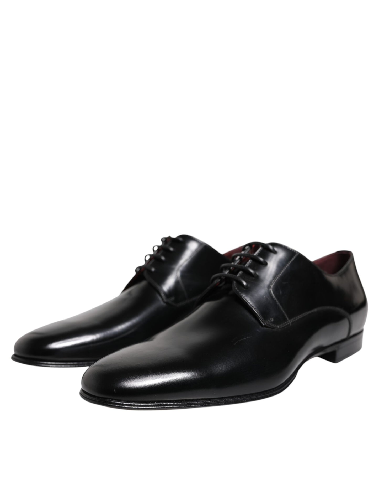 Dolce &amp; Gabbana Herren Derby-Schuhe aus schwarzem Kalbsleder