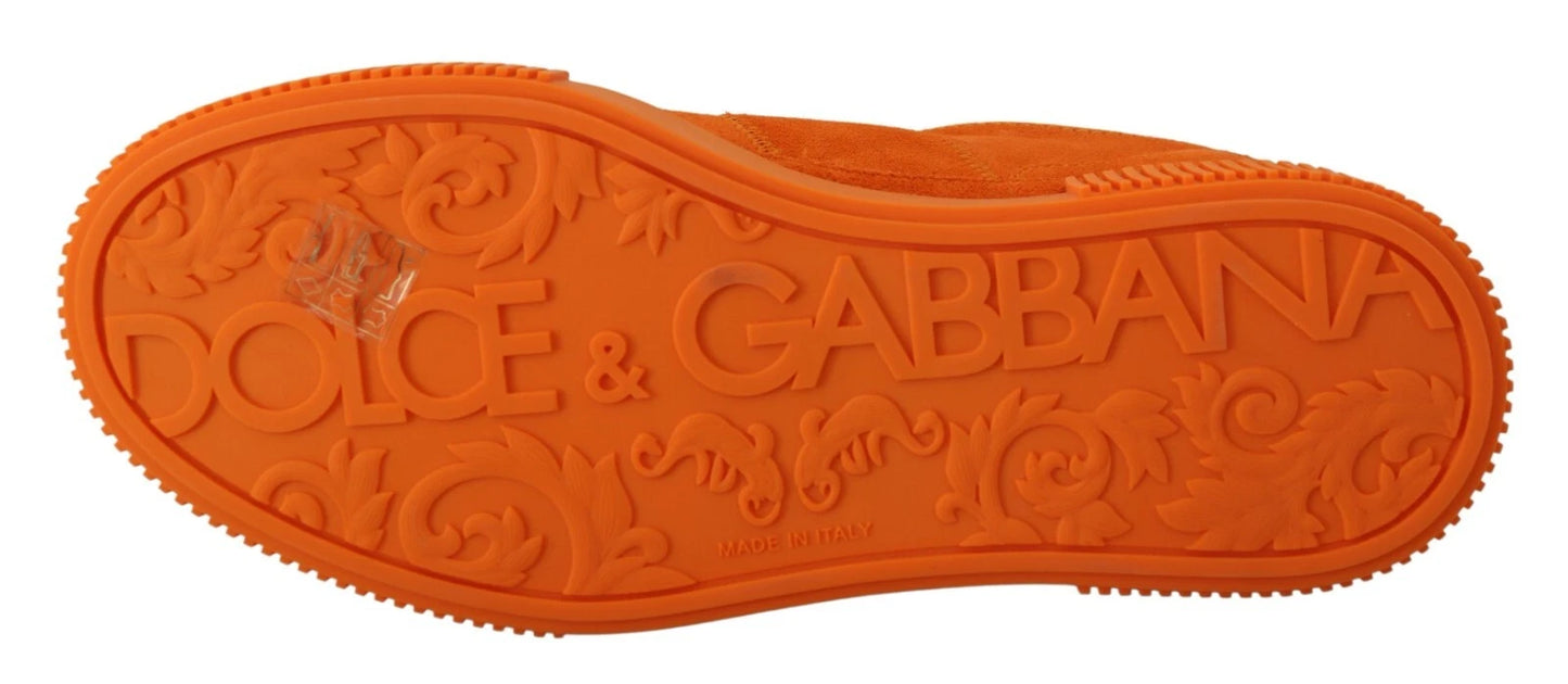 Dolce &amp; Gabbana Orange Leder Pj Tucker Herren Sneakers Schuhe