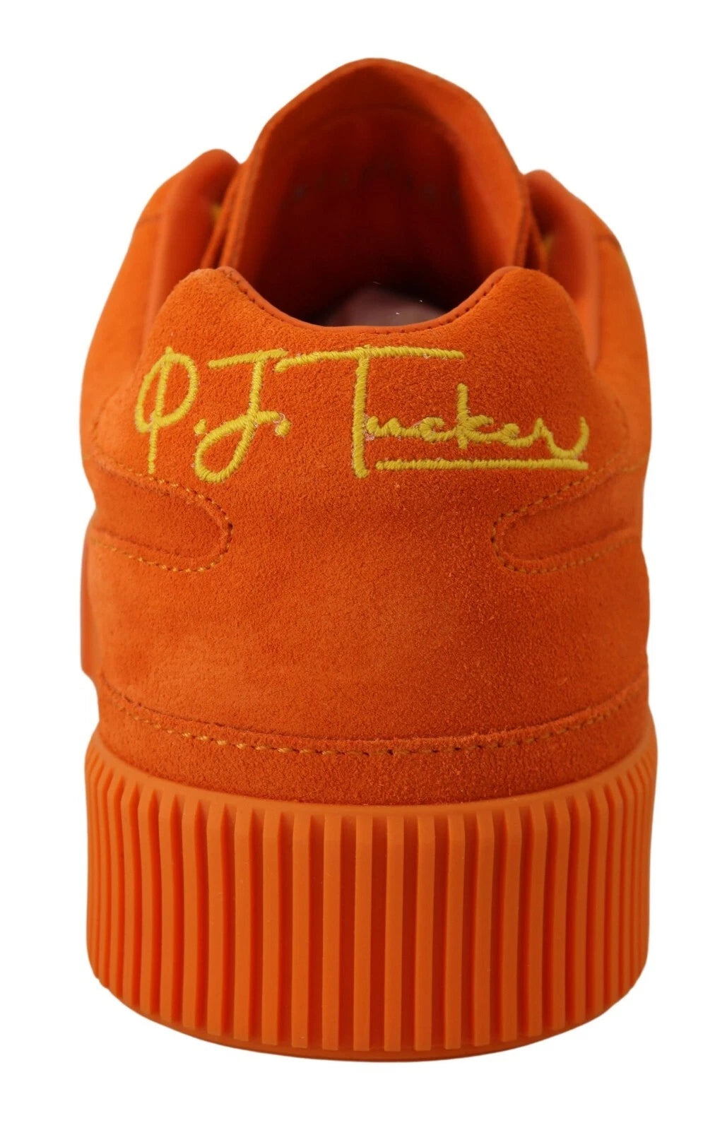 Dolce &amp; Gabbana Orange Leder Pj Tucker Herren Sneakers Schuhe