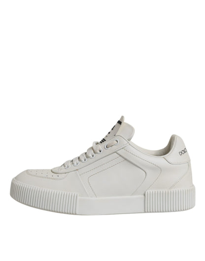 Dolce &amp; Gabbana Weiße Miami Leder Low Top Sneakers Schuhe