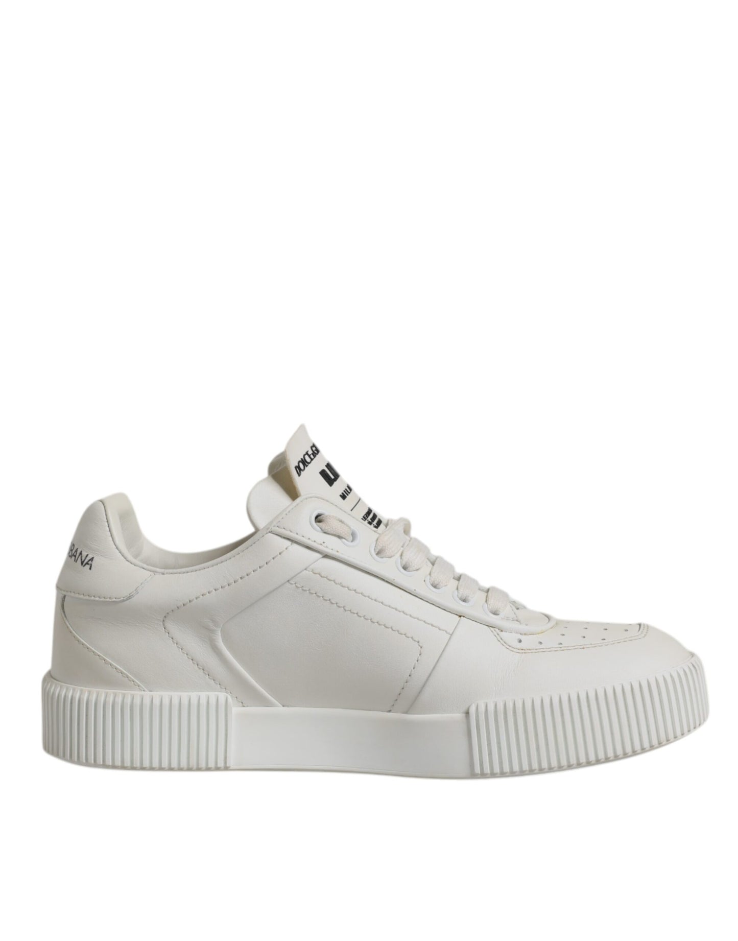 Dolce &amp; Gabbana Weiße Miami Leder Low Top Sneakers Schuhe