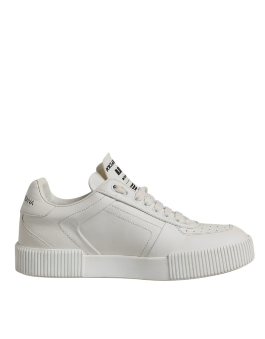 Dolce &amp; Gabbana Weiße Miami Leder Low Top Sneakers Schuhe