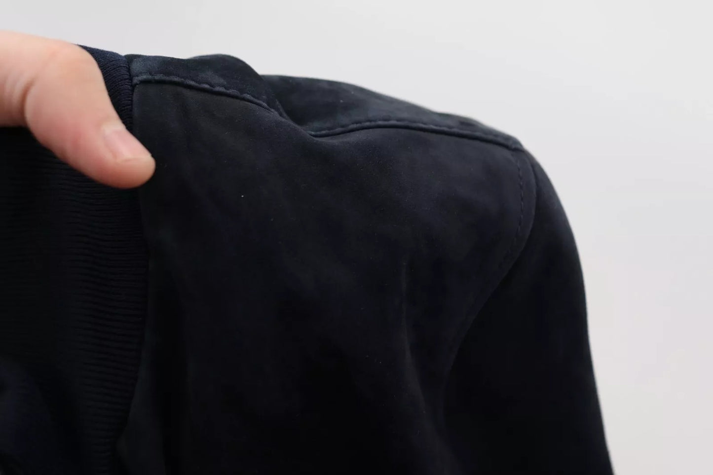 Dunkelblaue Blousonjacke aus Wildleder und Lammleder von Dolce &amp; Gabbana