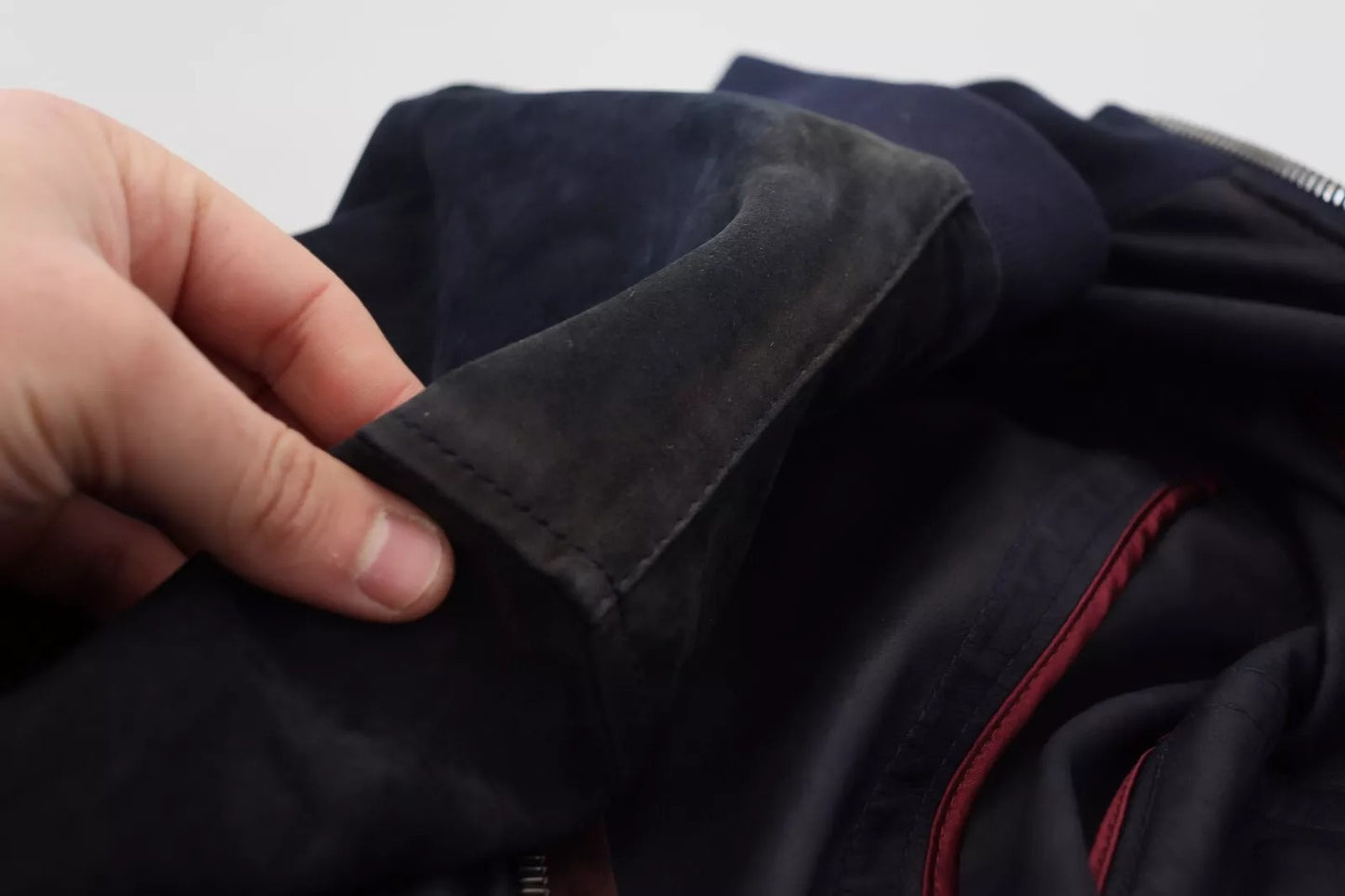 Dunkelblaue Blousonjacke aus Wildleder und Lammleder von Dolce &amp; Gabbana