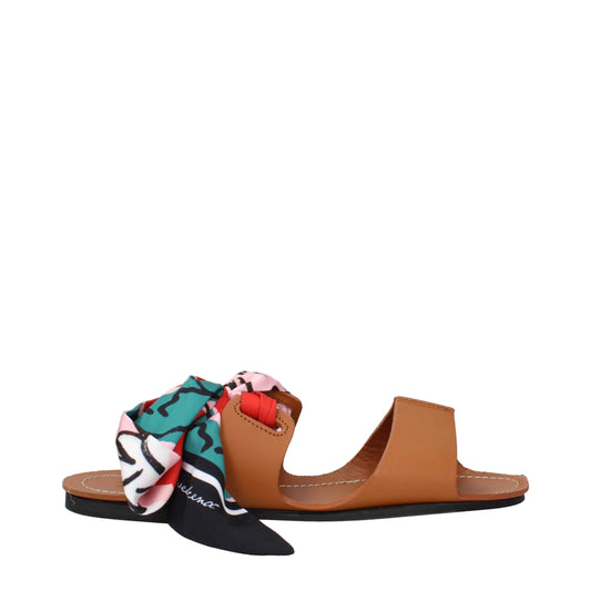 Max Mara – Flache Sandalen aus braunem Leder