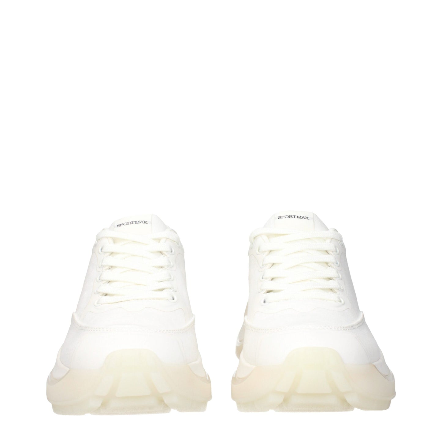 Max Mara – Klobige Sneakers aus weißem Stoff