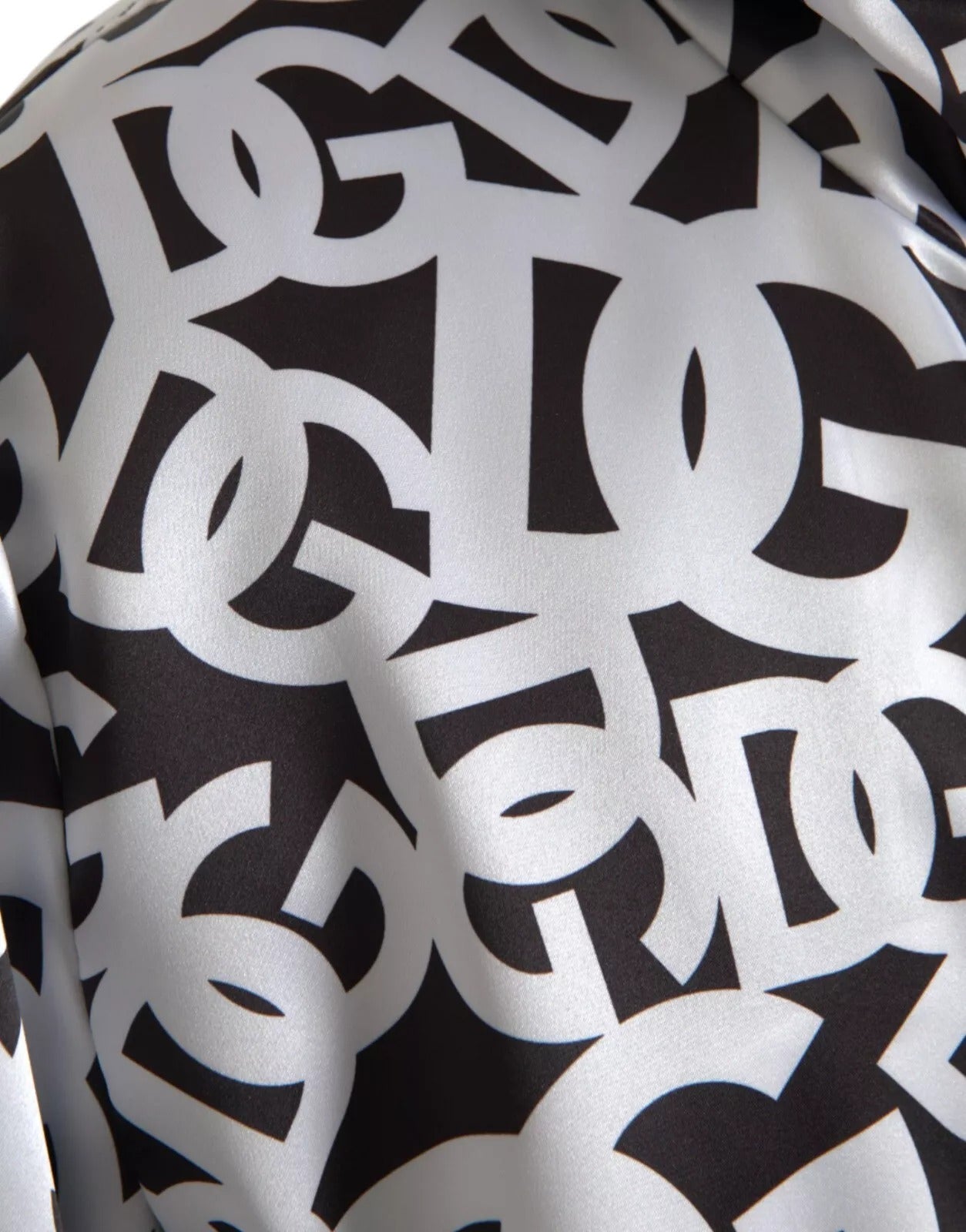 Dolce &amp; Gabbana – Bomberjacke mit Kapuze und durchgehendem Reißverschluss in Weiß und Schwarz mit Logo