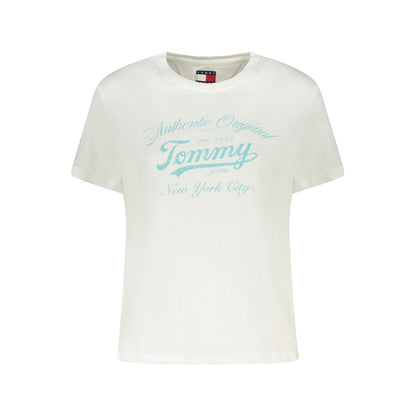 Tommy Hilfiger – Weißes Baumwoll-T-Shirt für Damen