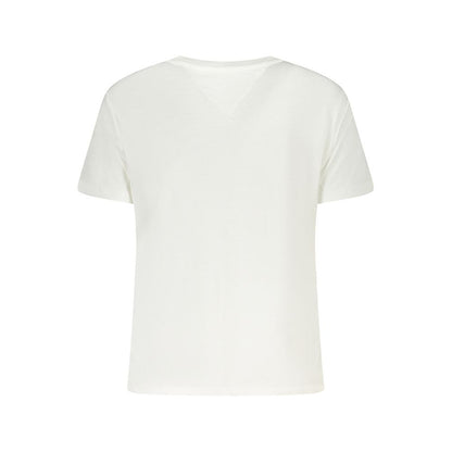 Tommy Hilfiger – Weißes Baumwoll-T-Shirt für Damen