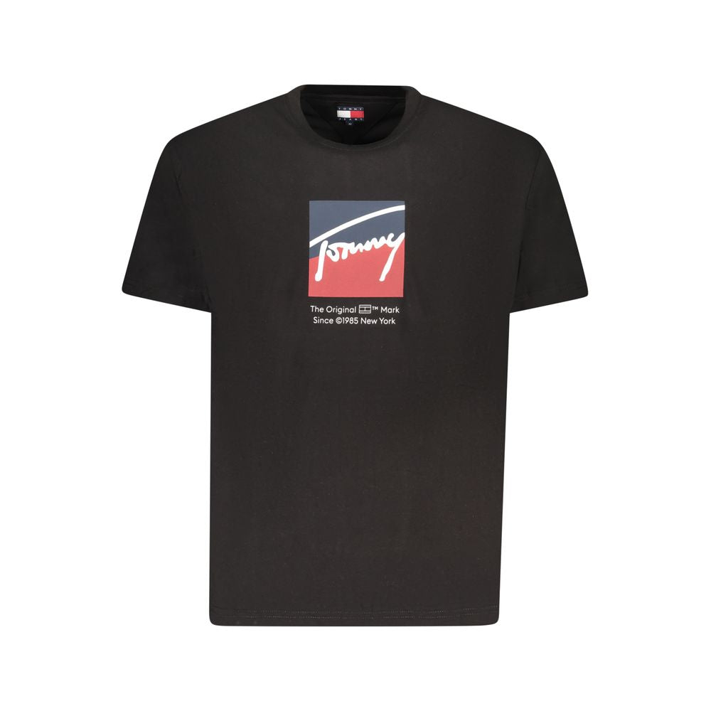 Tommy Hilfiger – Schwarzes Baumwoll-T-Shirt für Herren