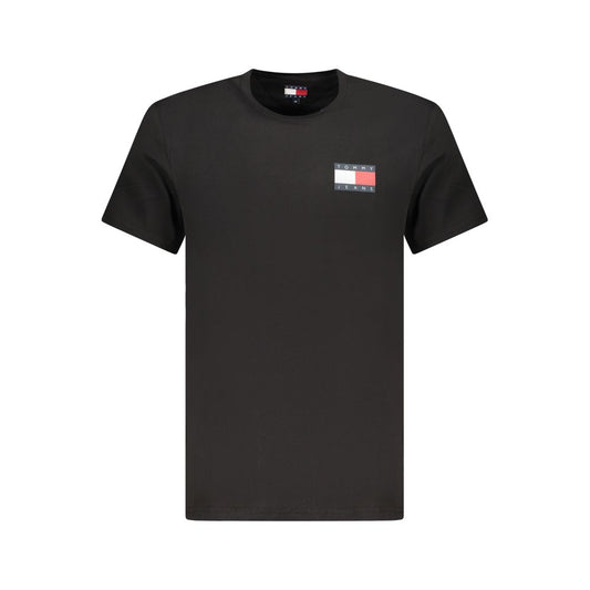 Tommy Hilfiger – Schwarzes Baumwoll-T-Shirt für Herren