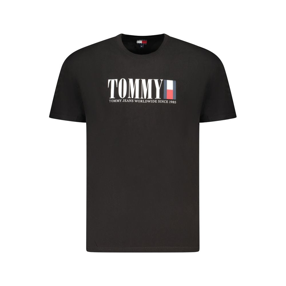 Tommy Hilfiger – Schwarzes Baumwoll-T-Shirt für Herren