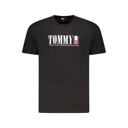 Tommy Hilfiger – Schwarzes Baumwoll-T-Shirt für Herren