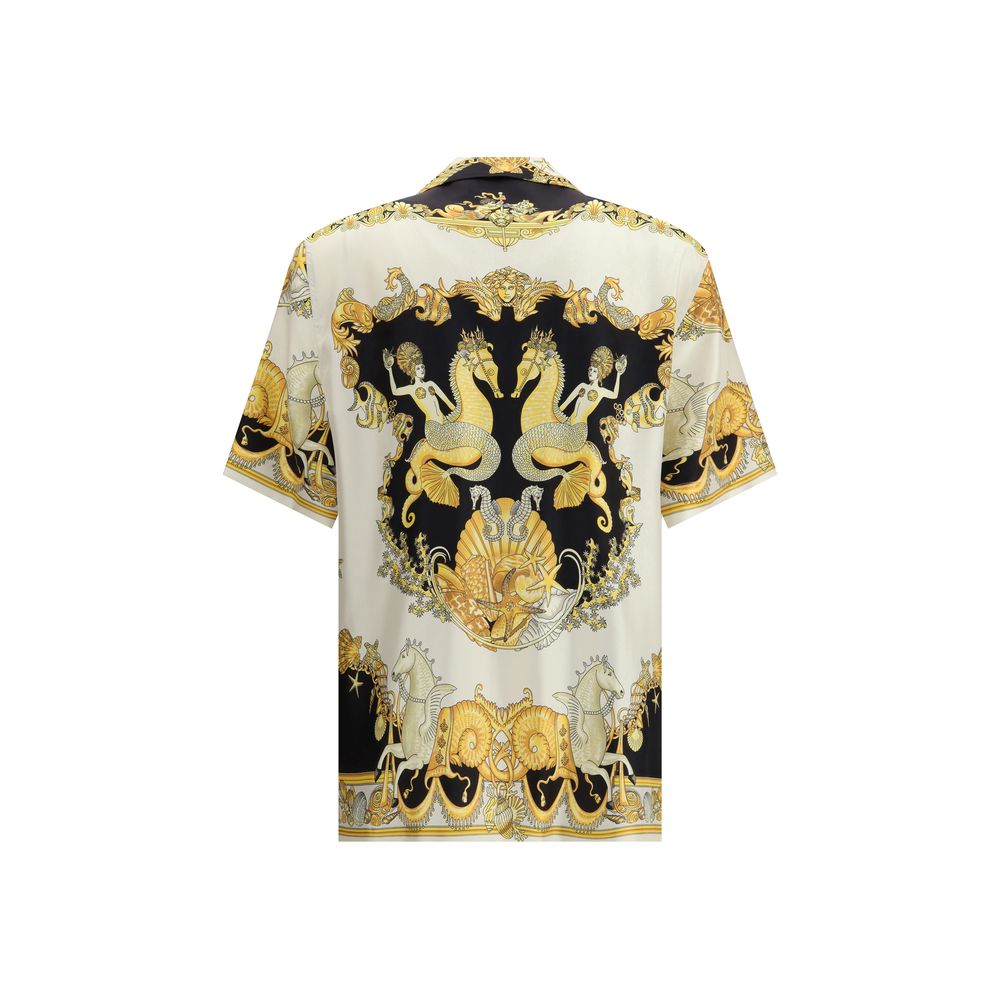 Versace Kurzarmhemd aus Seide in Multicolor