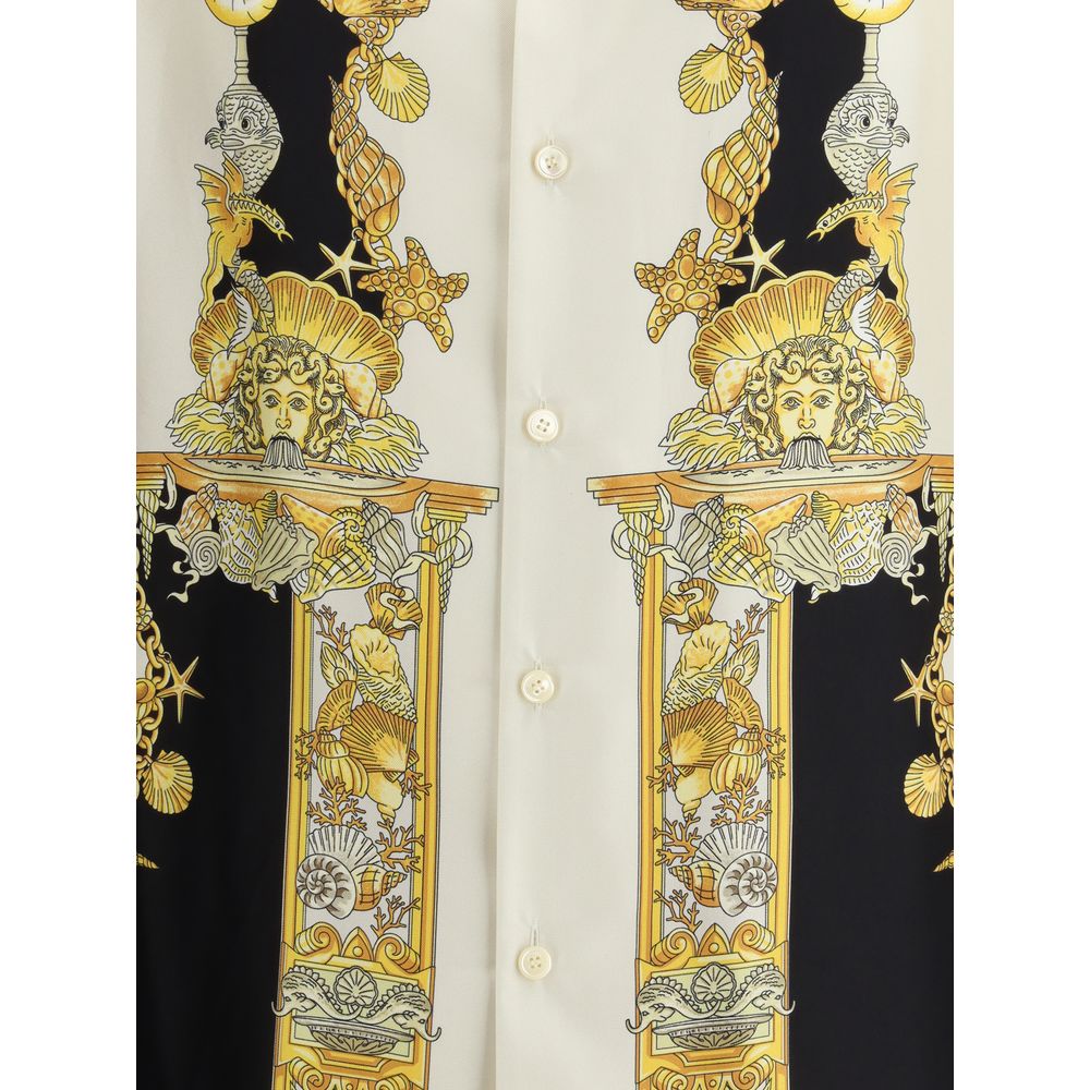 Versace Kurzarmhemd aus Seide in Multicolor