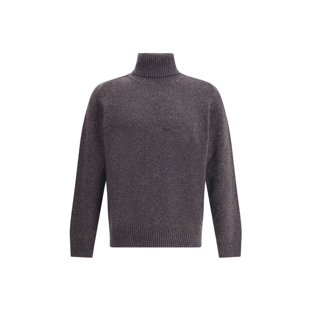 Brooksfield Mehrfarbiger Fleece-Woll-Rollkragenpullover