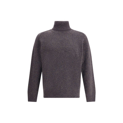 Brooksfield Mehrfarbiger Fleece-Woll-Rollkragenpullover