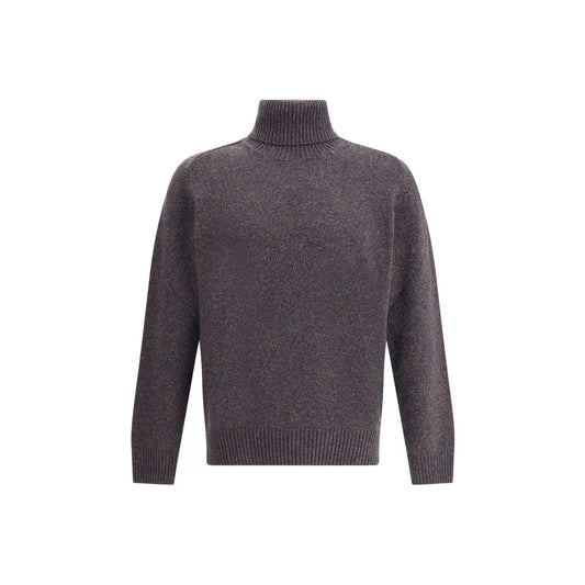 Brooksfield Mehrfarbiger Fleece-Woll-Rollkragenpullover