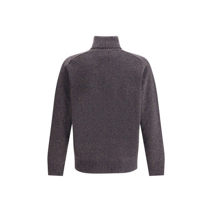 Brooksfield Mehrfarbiger Fleece-Woll-Rollkragenpullover