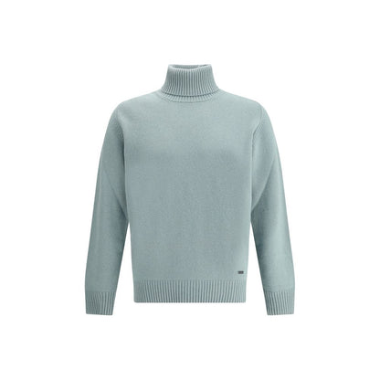 Brooksfield Grüner Fleece-Rollkragenpullover aus Wolle