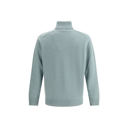Brooksfield Grüner Fleece-Rollkragenpullover aus Wolle