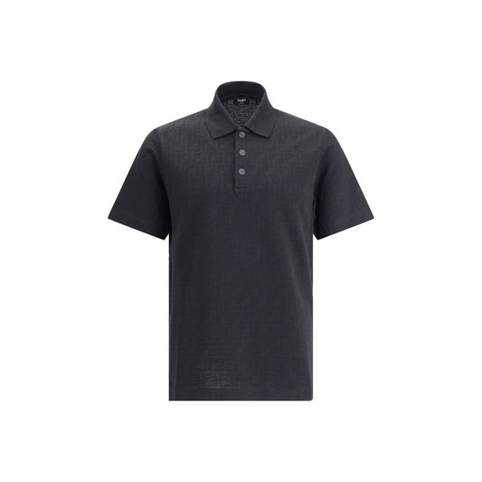 Fendi Schwarzes Baumwoll-Poloshirt