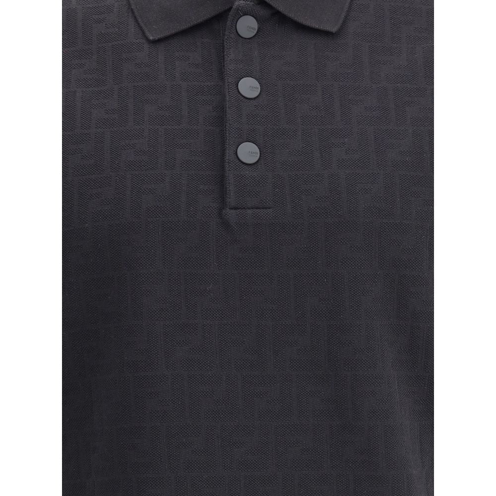 Fendi Schwarzes Baumwoll-Poloshirt