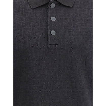 Fendi Schwarzes Baumwoll-Poloshirt