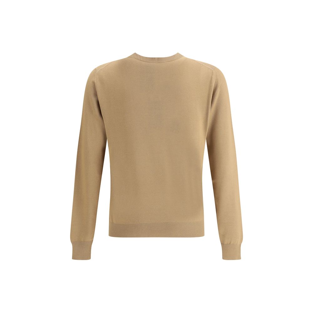 Fendi Beigefarbenes Fleece-Woll-Sweatshirt
