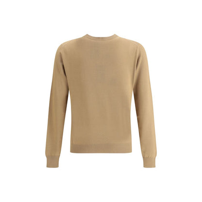 Fendi Beigefarbenes Fleece-Woll-Sweatshirt