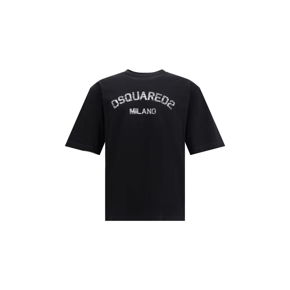 Dsquared² Schwarzes Baumwoll-T-Shirt