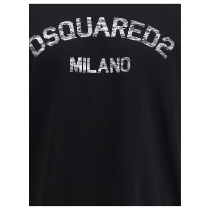 Dsquared² Schwarzes Baumwoll-T-Shirt