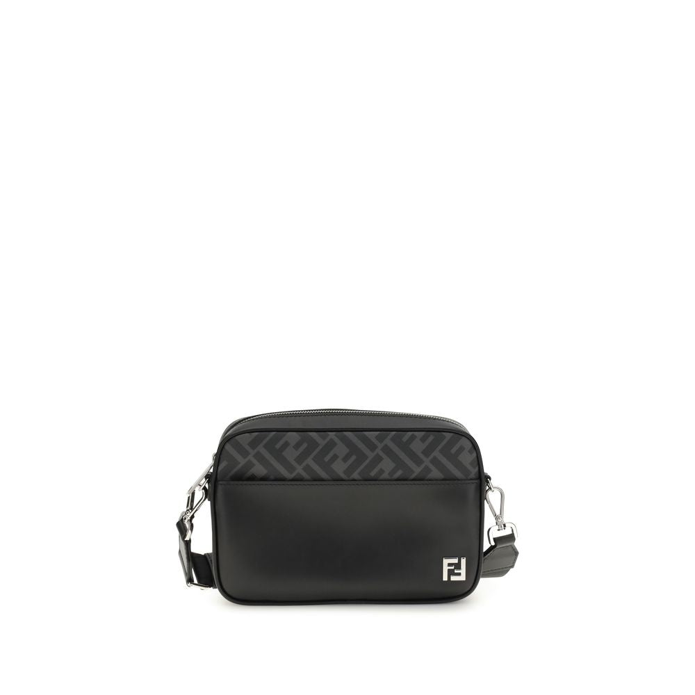 Fendi – Schwarze Leder-Umhängetasche