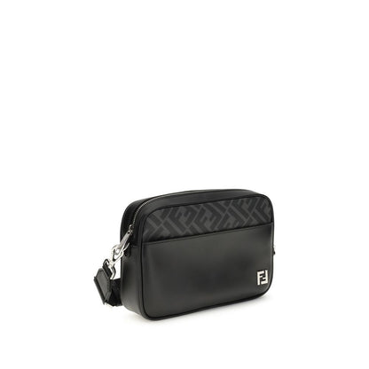 Fendi – Schwarze Leder-Umhängetasche