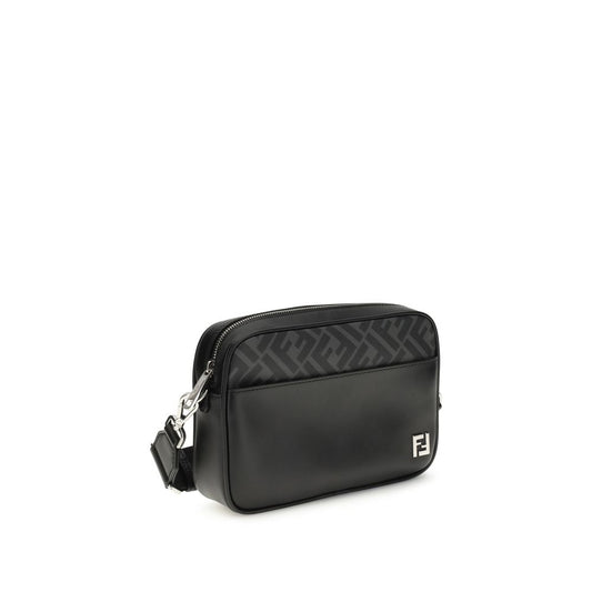 Fendi – Schwarze Leder-Umhängetasche