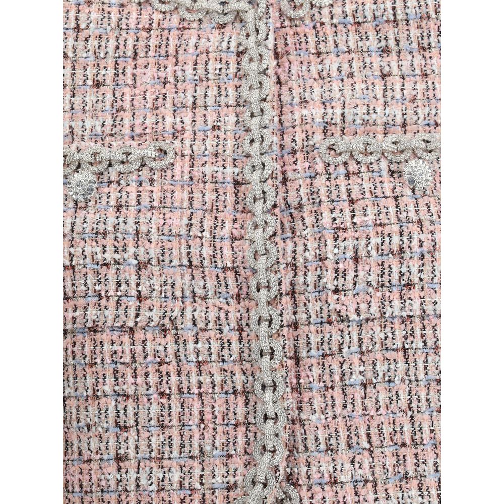 Jacke mit Bündchen aus Bouclé-Fell von Self-Portrait