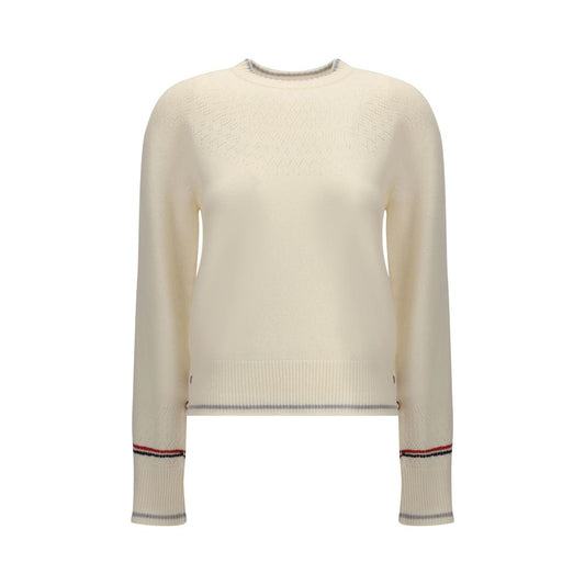 Thom Browne Weißes Sweatshirt aus Fleece-Wolle