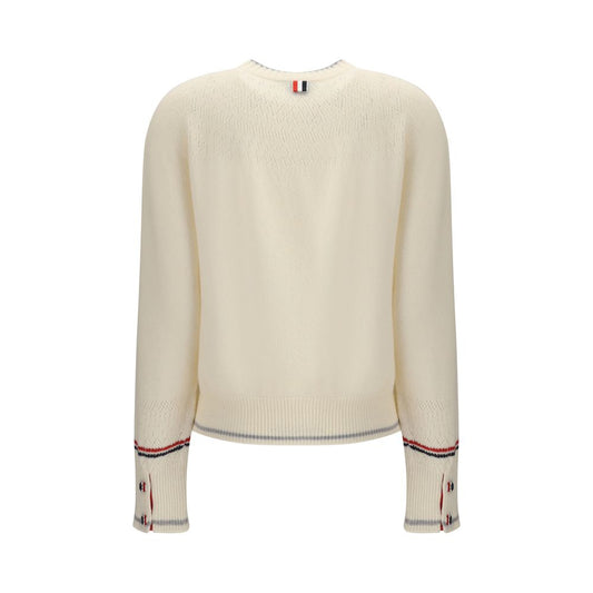 Thom Browne Weißes Sweatshirt aus Fleece-Wolle