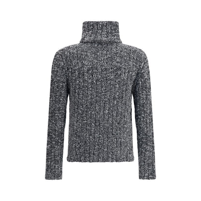 Dolce &amp; Gabbana Grauer Rollkragenpullover aus Fleecewolle